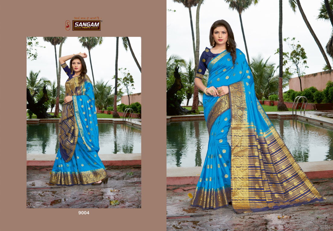 Sangam Malvika Latest Fancy Festive Wear Designer Rich Look Exclusive Silk saree collection